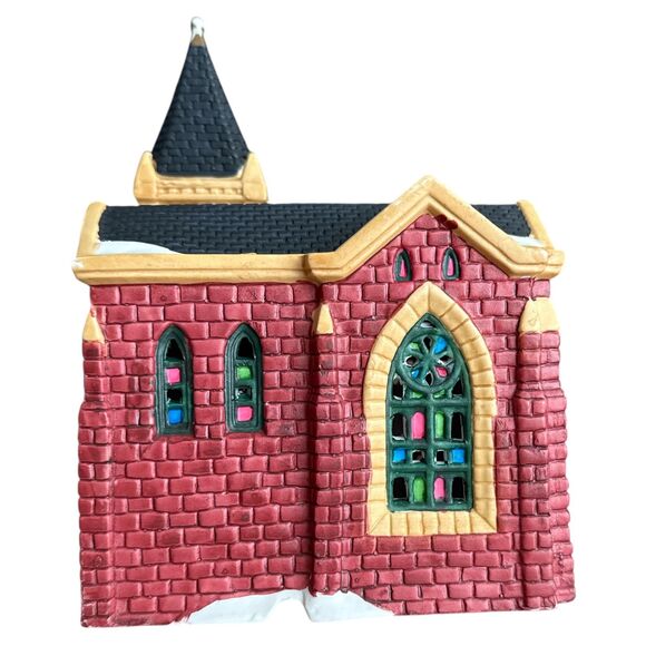 Bedford Falls Church: Lighted Porcelain Christmas Village Collectible - Picture 4 of 11